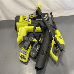 AS-IS - RYOBI ONE+ 18V Cordless String Trimmer/Edger and Jet Fan Blower Combo Kit