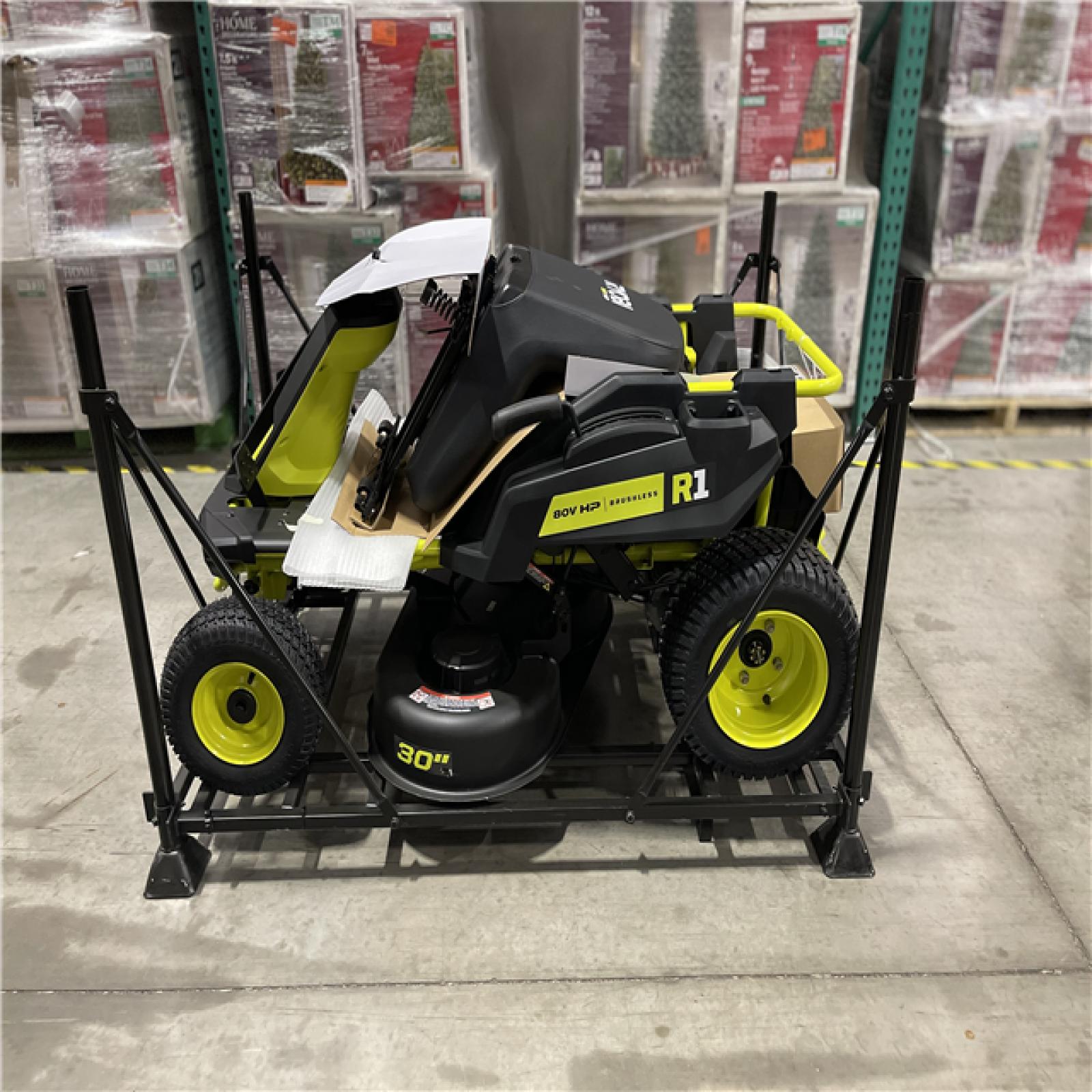 DALLAS LOCATION - RYOBI R1 80V HP Brushless Lithium Battery Cordless Electric 30 in. Riding Lawn Mower