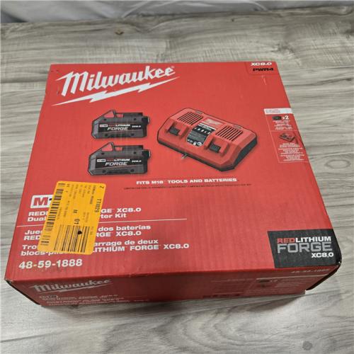 NEW- M18 18-Volt Lithium-Ion REDLITHIUM FORGE Starter Kit with Two XC 8.0 Ah Battery and Dual Bay Rapid Charger