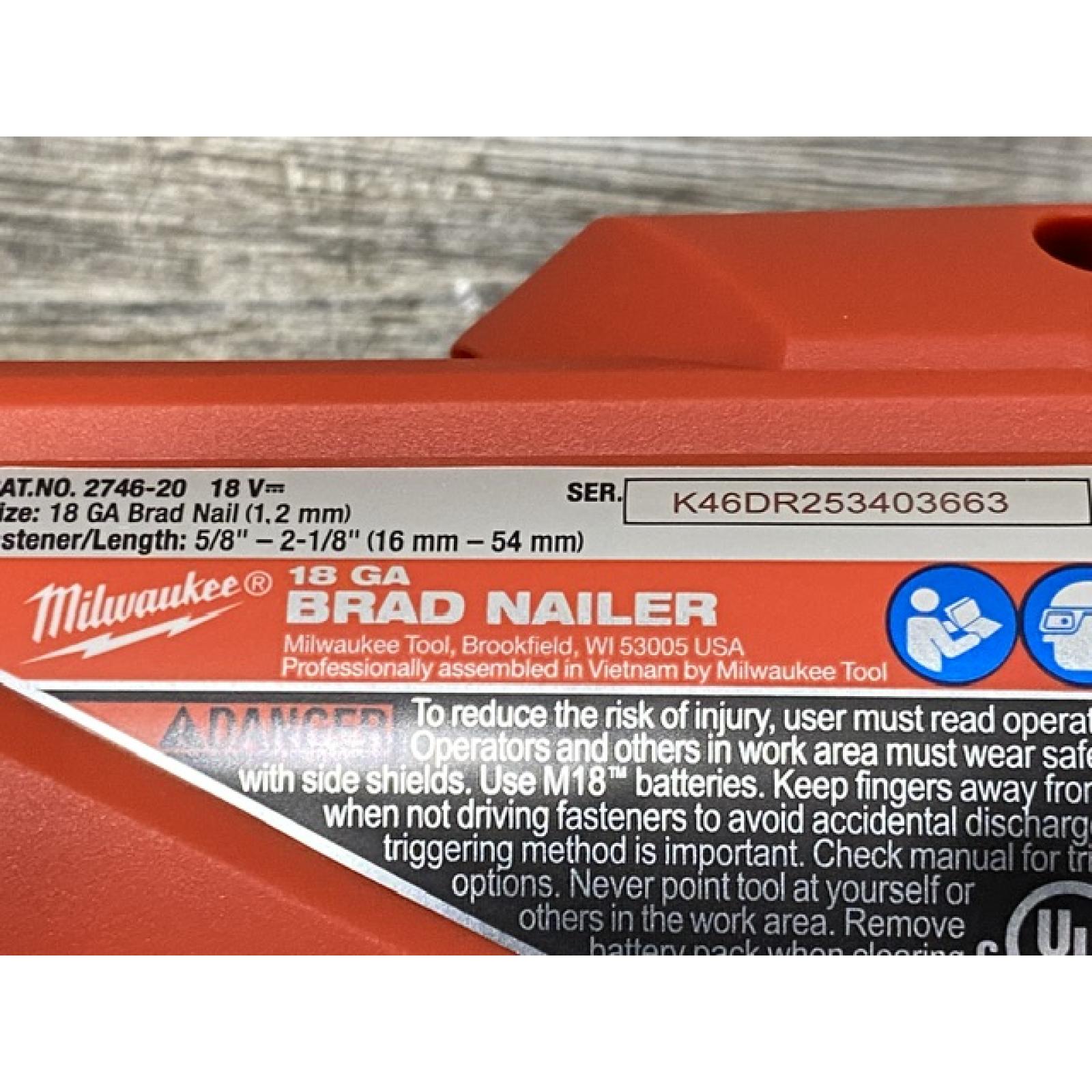 AS-IS Milwaukee  FUEL 18-Volt Lithium-Ion Brushless Cordless Gen II 18-Gauge Brad Nailer (Tool-Only)