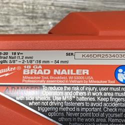 AS-IS Milwaukee  FUEL 18-Volt Lithium-Ion Brushless Cordless Gen II 18-Gauge Brad Nailer (Tool-Only)