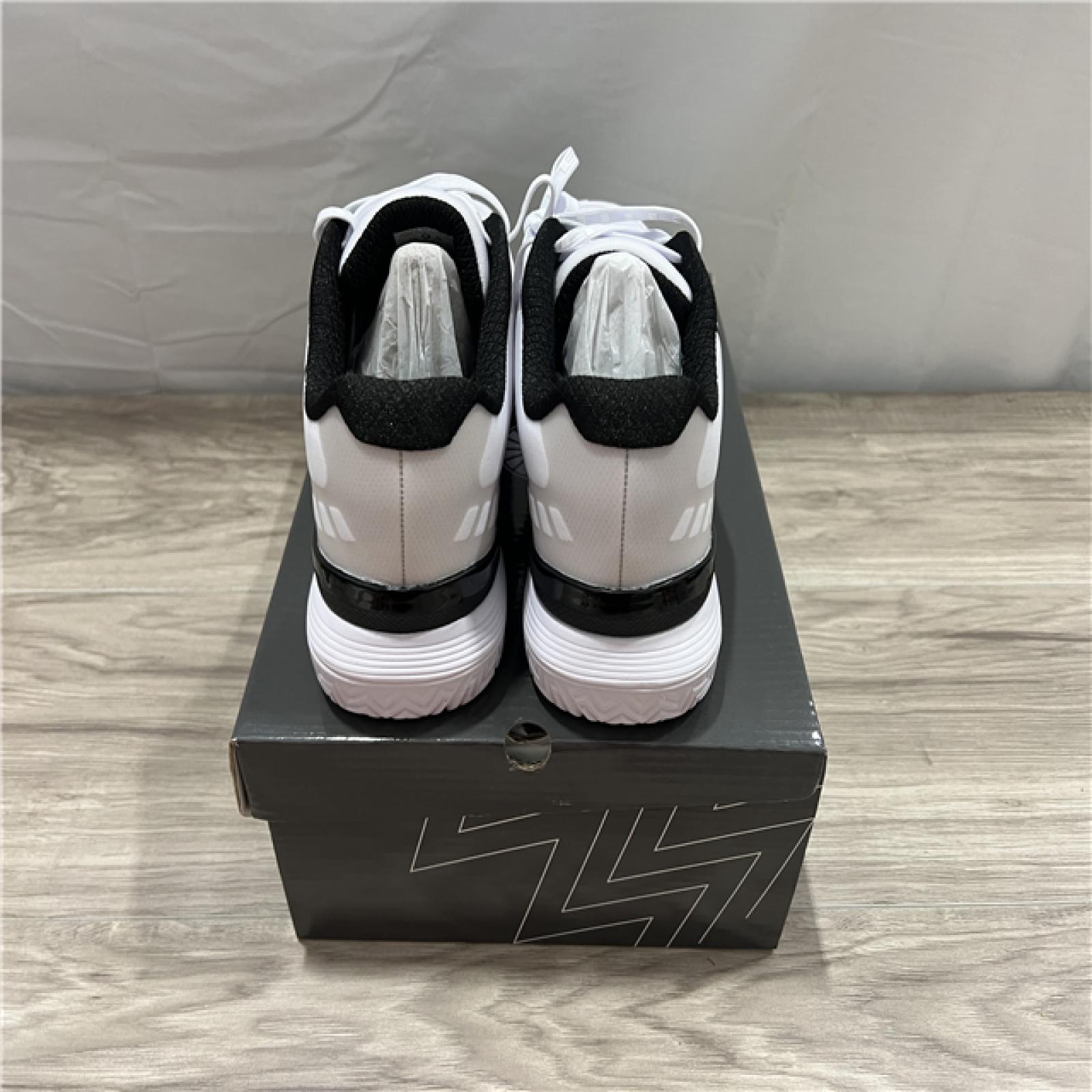 SQR\AIRZ Mens's Pickleball Tennis Shoes - White/Blaclk - SZ 9.5