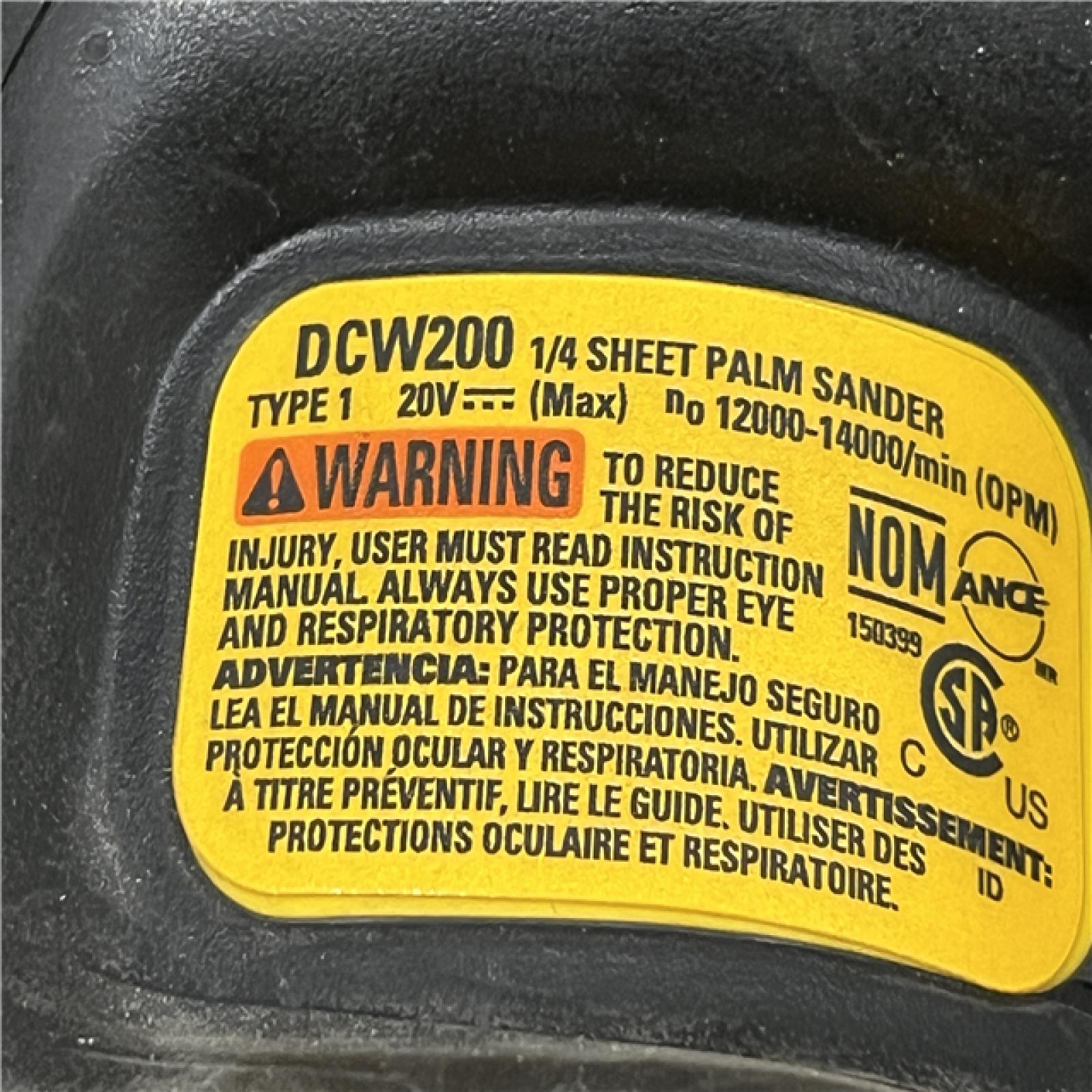 AS-IS DEWALT 20V MAX XR Brushless Cordless 1/4 Sheet Variable Speed Sander (Tool Only)
