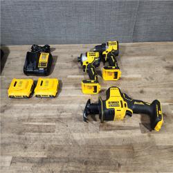 HOUSTON LOCATION - AS-IS DeWalt 20V MAX ATOMIC Cordless Brushless 3-Tool Combo Kit