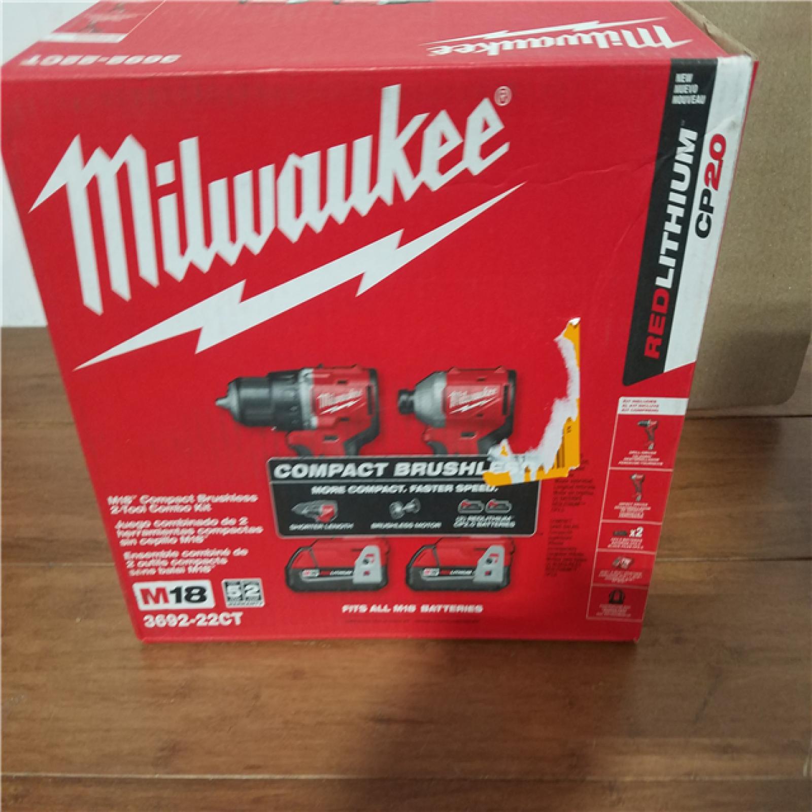 California NEW Milwaukee M18 Compact Brushless 2-Tool Combo Kit  Includes (2) Batteries  Charger & Bag