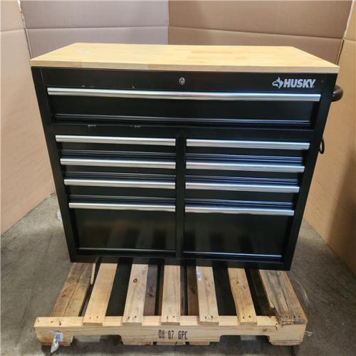Phoenix Husky Tool Storage 46 in. W x 18 in. D 9-Drawer Mobile Workbench Cabinet in Gloss Black