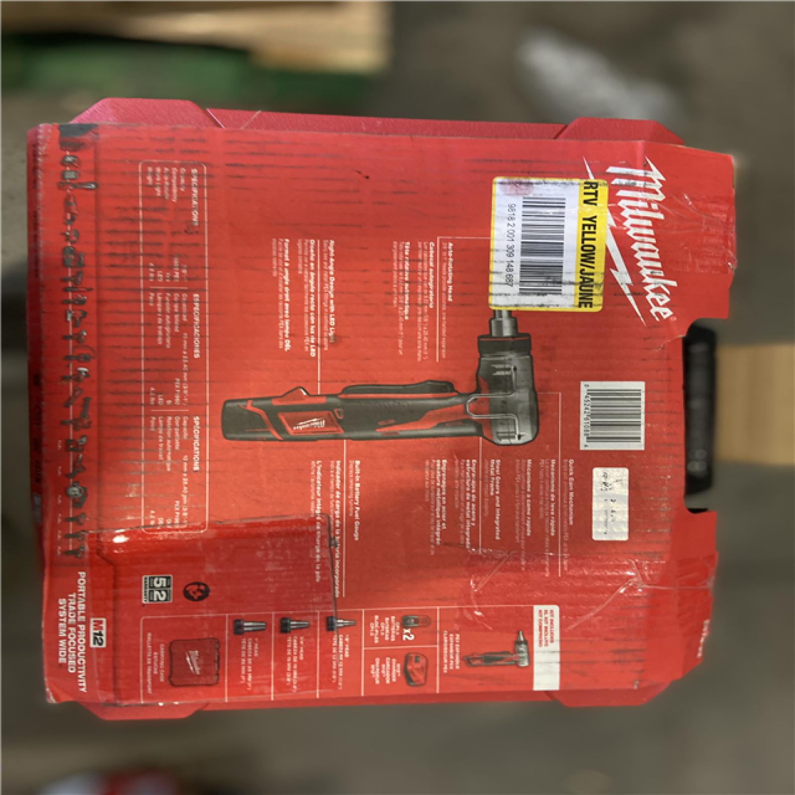 AS-IS -  Milwaukee M12 12-Volt Lithium-Ion Cordless PEX Expansion Tool Kit with (2) 1.5 Ah Batteries, (3) Expansion Heads and Hard Case
