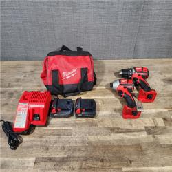 HOUSTON LOCATION - AS-IS Milwaukee M18 Brushed Cordless (2-Tool) Drill/Driver and Impact Driver Kit