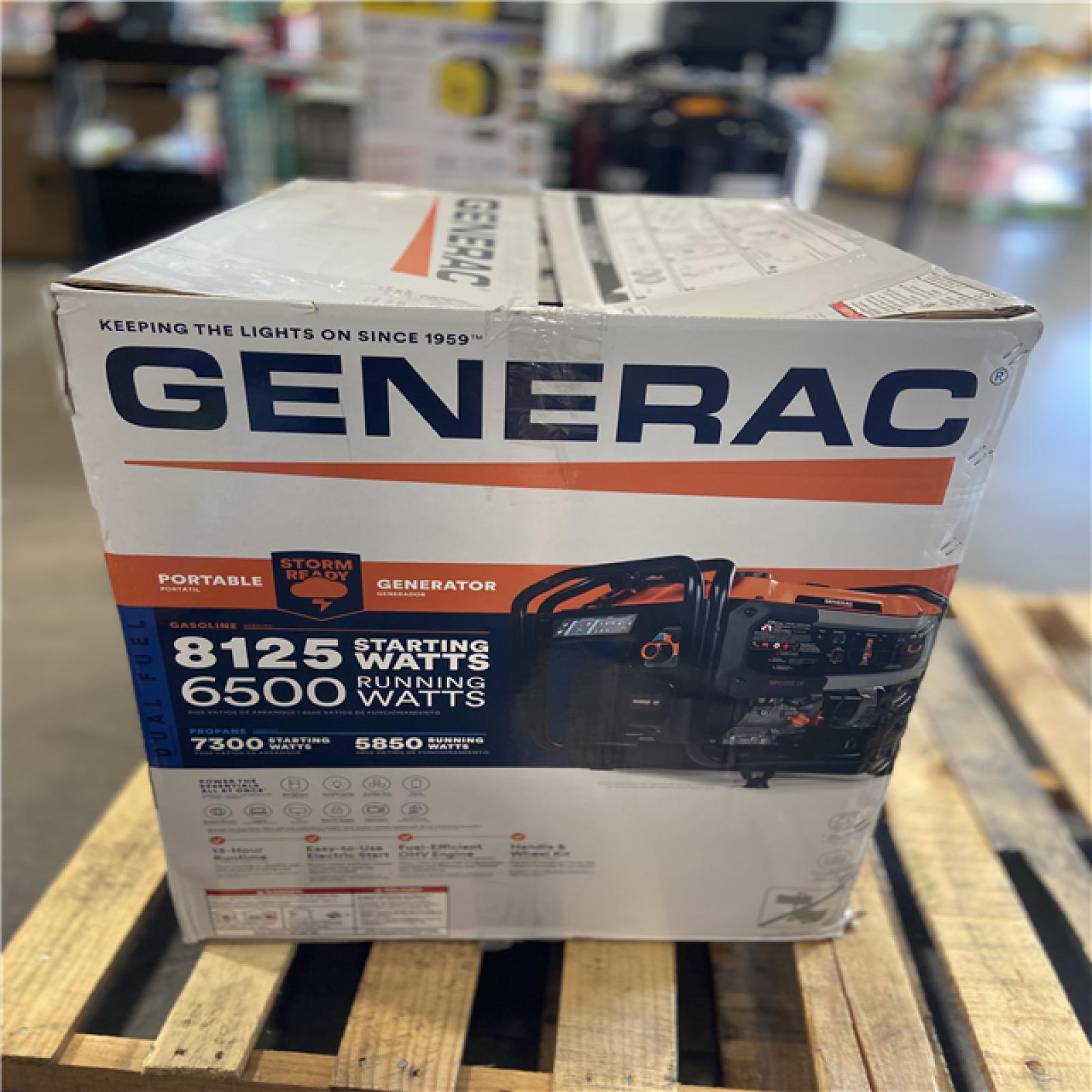 DALLAS LOCATION - Generac 8125/6500-Watt Dual Fuel Portable Generator