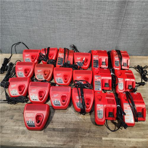 HOUSTON LOCATION - AS-IS MILWAUKEE BATTERY CHARGER PACK QTY - 19