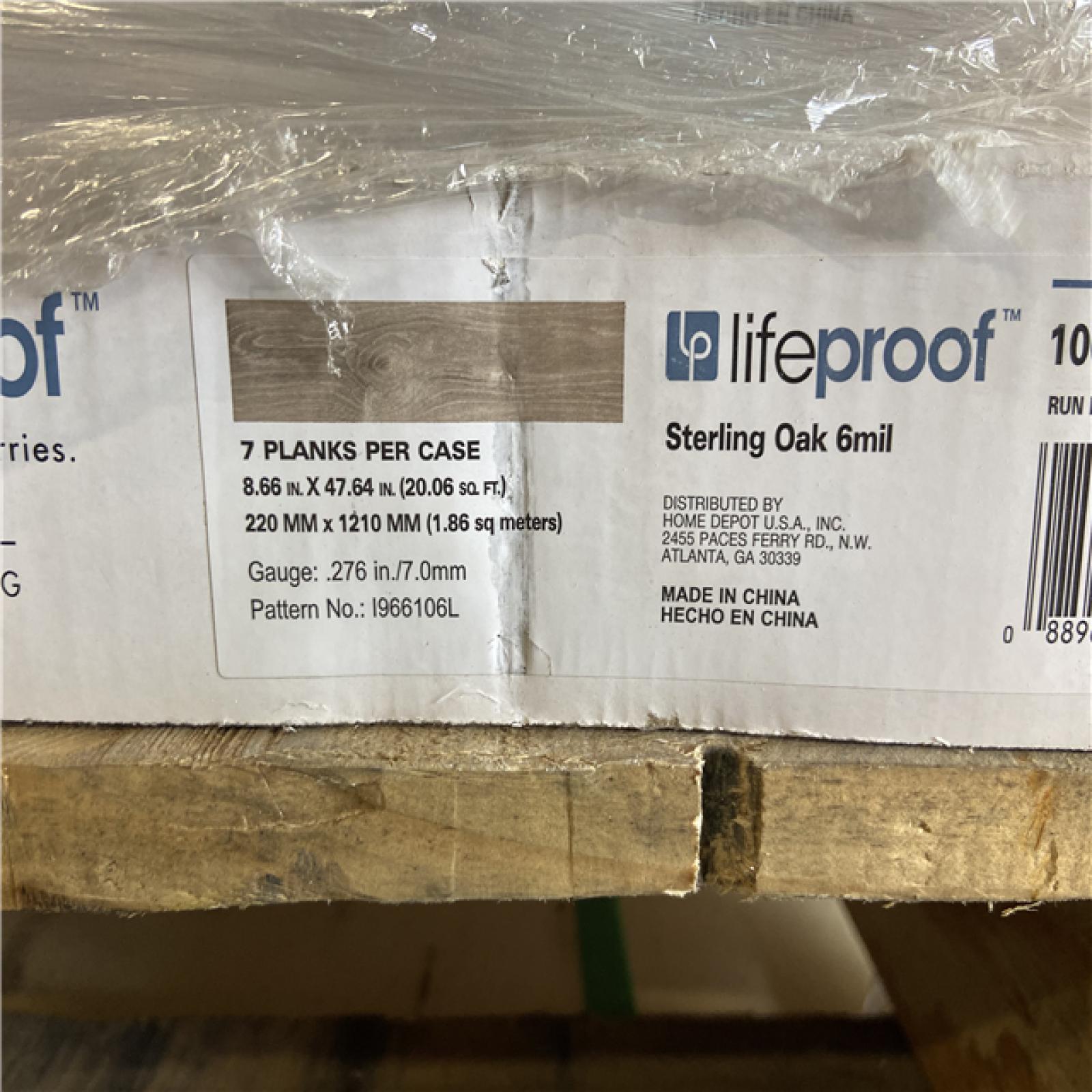 DALLAS LOCATION - Lifeproof Sterling Oak 6 MIL x 8.7 in. W x 48 in. L Click Lock Waterproof Luxury Vinyl Plank Flooring (20.1 sqft/case) 69 (CASES)