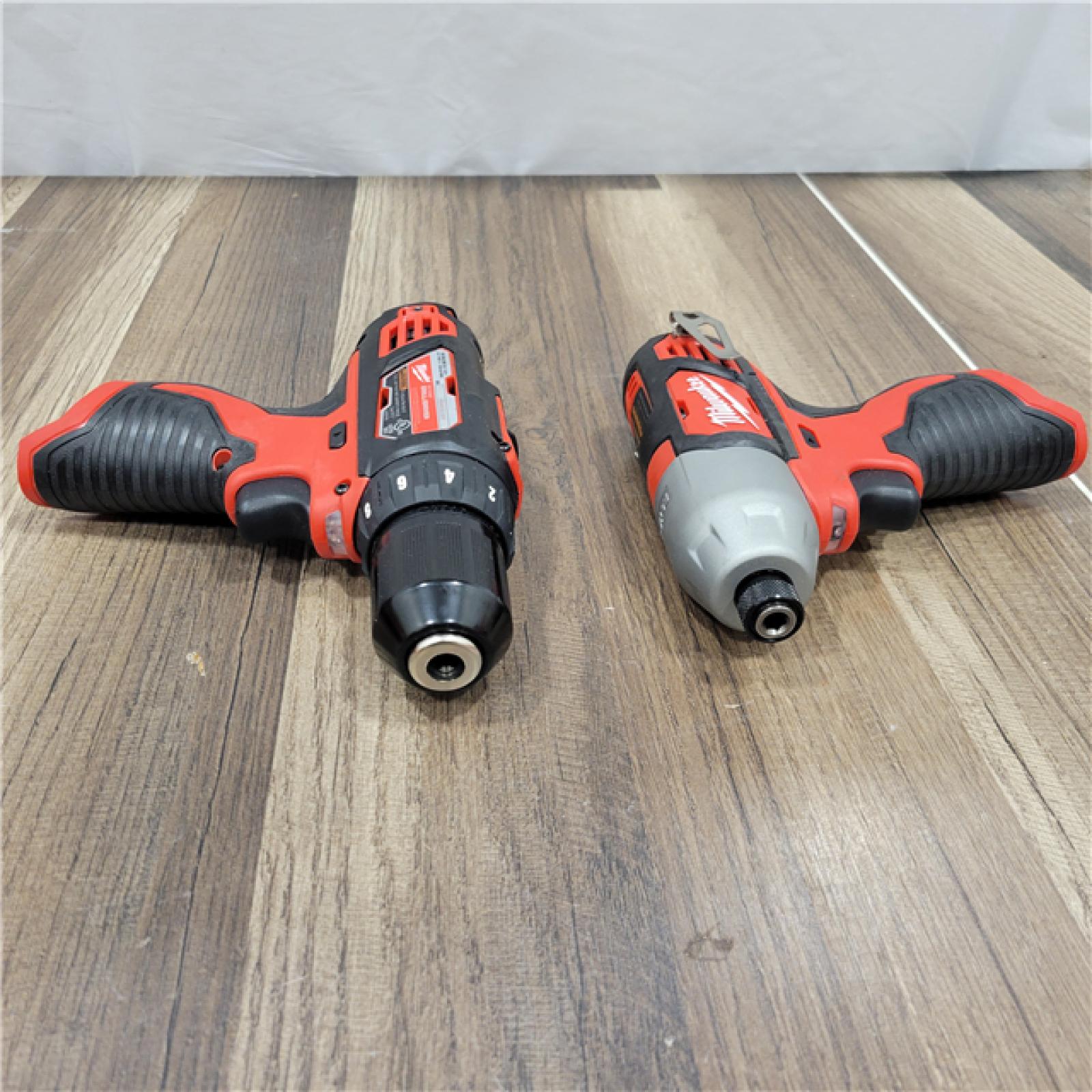 AS-IS Milwaukee M12 12V Lithium-Ion Cordless Drill Driver/Impact Driver Combo Kit with Two 1.5Ah Batteries, Charger and Bag (2-Tool)