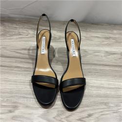 AQUAZZURA So Nude 85 suede slingback sandals - Black SZ 37 1/2