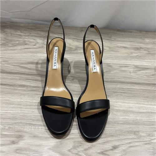 AQUAZZURA So Nude 85 suede slingback sandals - Black SZ 37 1/2