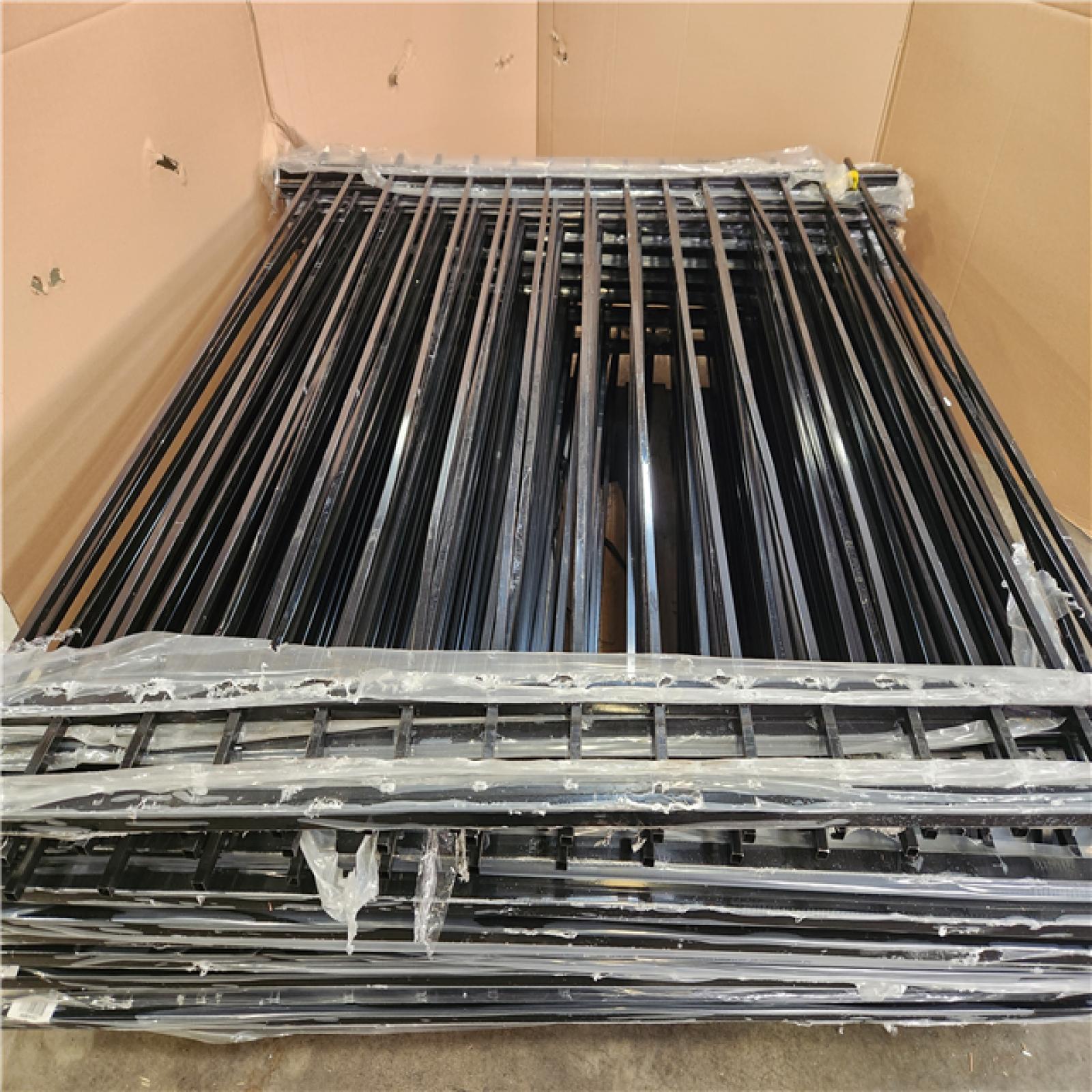 Phoenix Fencer Wire 6 ft. x 6 ft. Heavy Duty Spaced Bar Flat Top Flat Metal Fence Panel  Anti-Rust Garden Fence Panel Pallet (20-Panels)