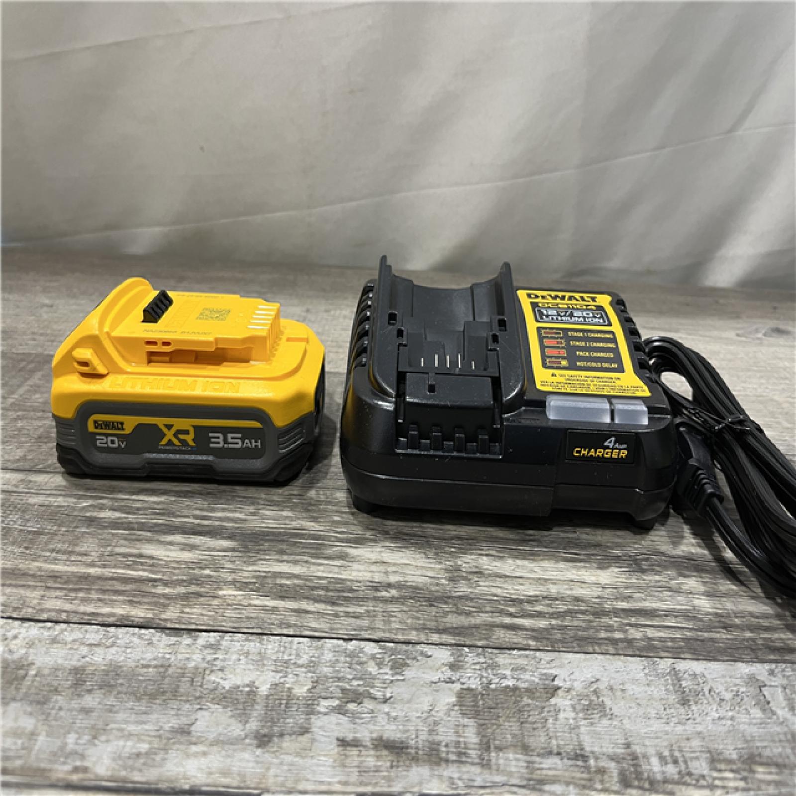 AS-IS DEWALT 20V MAX XR POWERSTACK Lithium-Ion Battery Starter Kit with 3.5Ah Battery and Charger