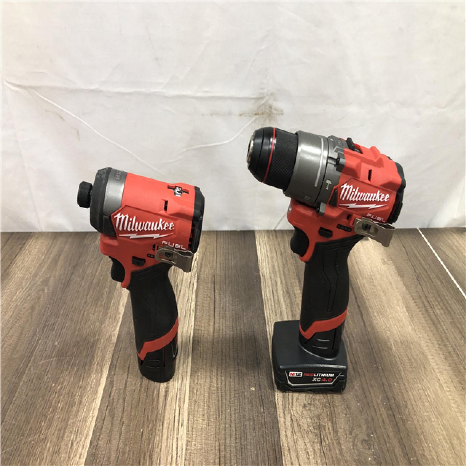 AS-IS Milwaukee FUEL 12-Volt Lithium-Ion Brushless Cordless Hammer Drill and Impact Driver Combo Kit