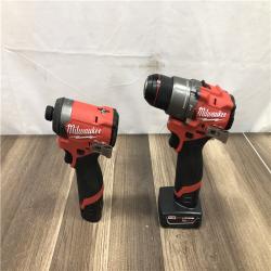 AS-IS Milwaukee FUEL 12-Volt Lithium-Ion Brushless Cordless Hammer Drill and Impact Driver Combo Kit