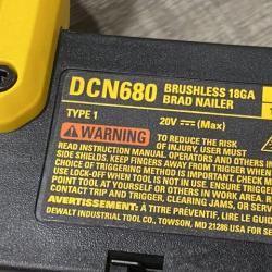 AS-IS DEWALT 20V MAX XR Lithium-Ion Electric Cordless 18-Gauge Brad Nailer (Tool Only)