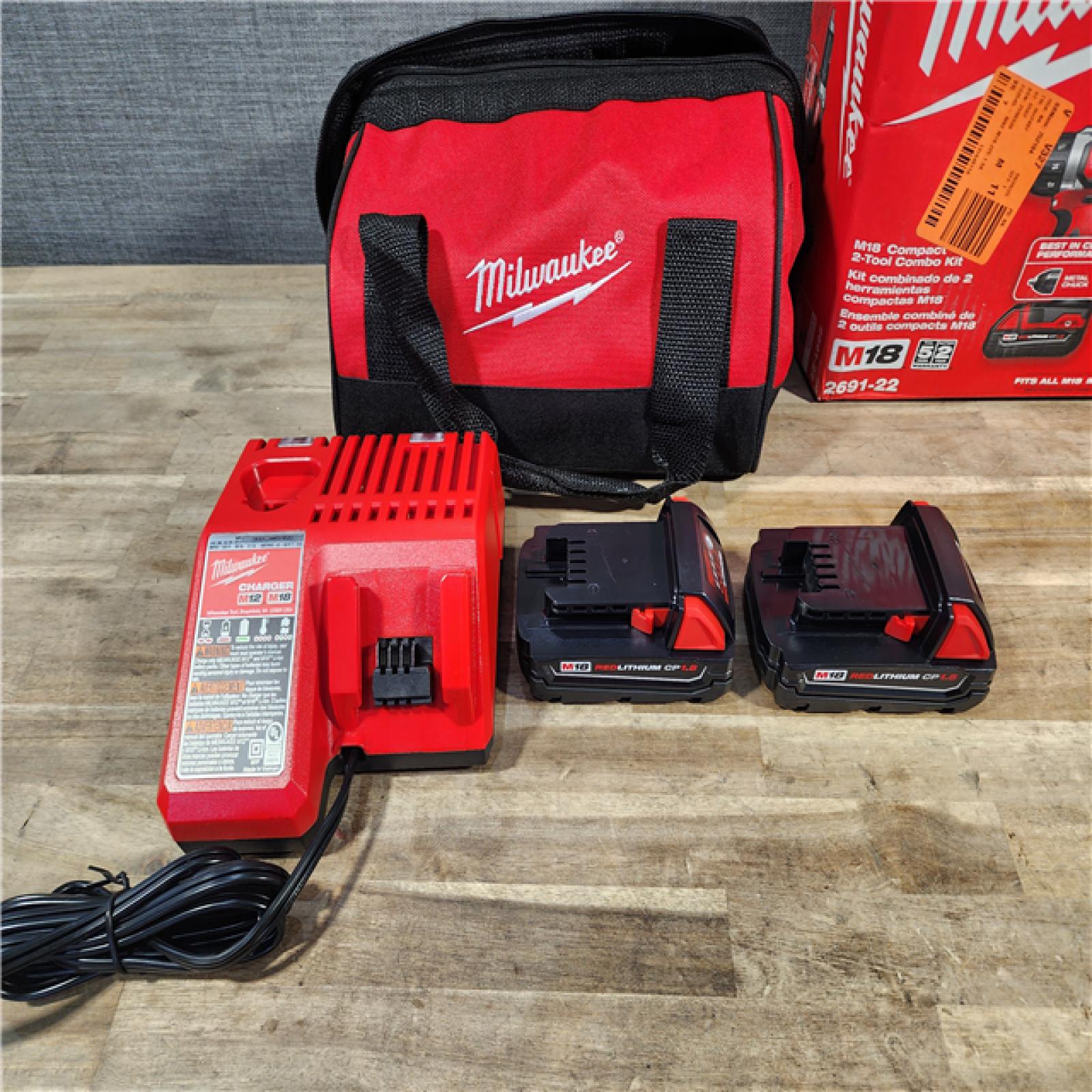 HOUSTON LOCATION - AS-IS Milwaukee M18 Brushed Cordless (2-Tool) Drill/Driver and Impact Driver Kit