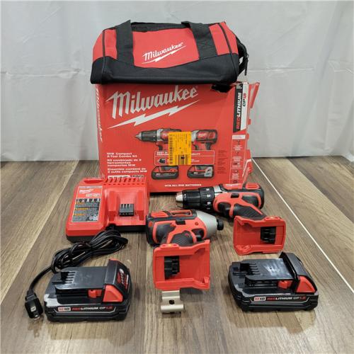AS-IS Milwaukee M18 18V Cordless Brushed 2 Tool Drill/Driver and Impact Driver Kit