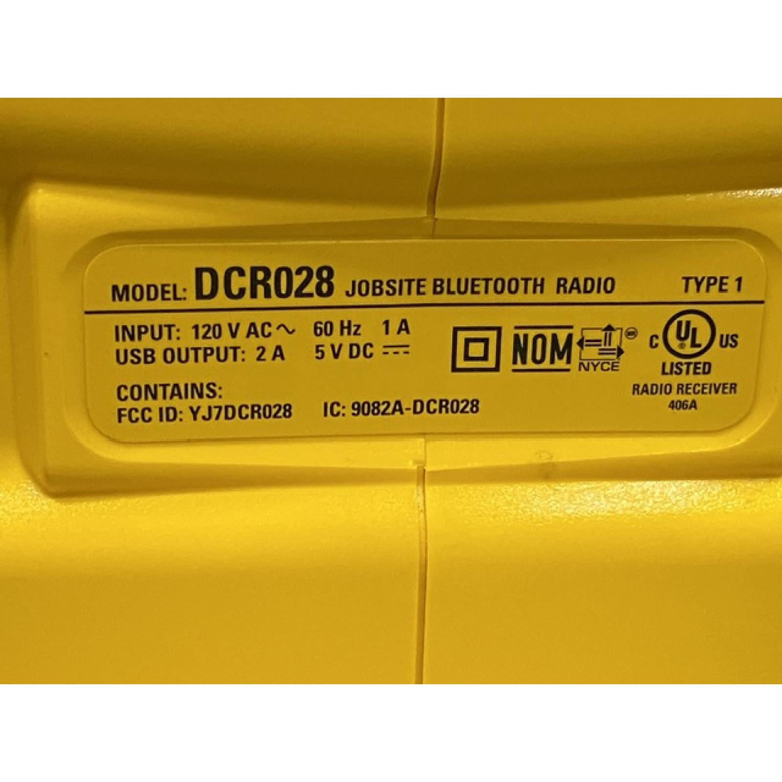 AS-IS DEWALT 20V MAX Compact Cordless Bluetooth Radio (Tool Only)