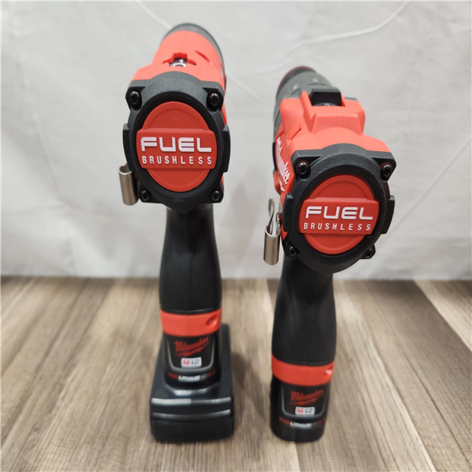 AS-IS- Milwaukee 12V Brushless Hammer Drill and Impact Driver Combo Kit