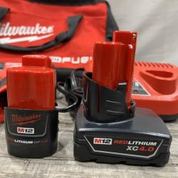 AS-IS Milwaukee FUEL 12-Volt Lithium-Ion Brushless Cordless Hammer Drill and Impact Driver Combo Kit
