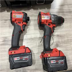 AS-IS Milwaukee FUEL 18V Lithium-Ion Brushless Cordless Hammer Drill and Impact Driver Combo Kit