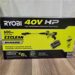 NEW! RYOBI 40V HP Brushless EZClean 600 PSI Cordless Cold Water Power Cleaner Kit