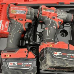 AS-IS Milwaukee FUEL 18V Lithium-Ion Brushless Cordless Hammer Drill and Impact Driver Combo Kit