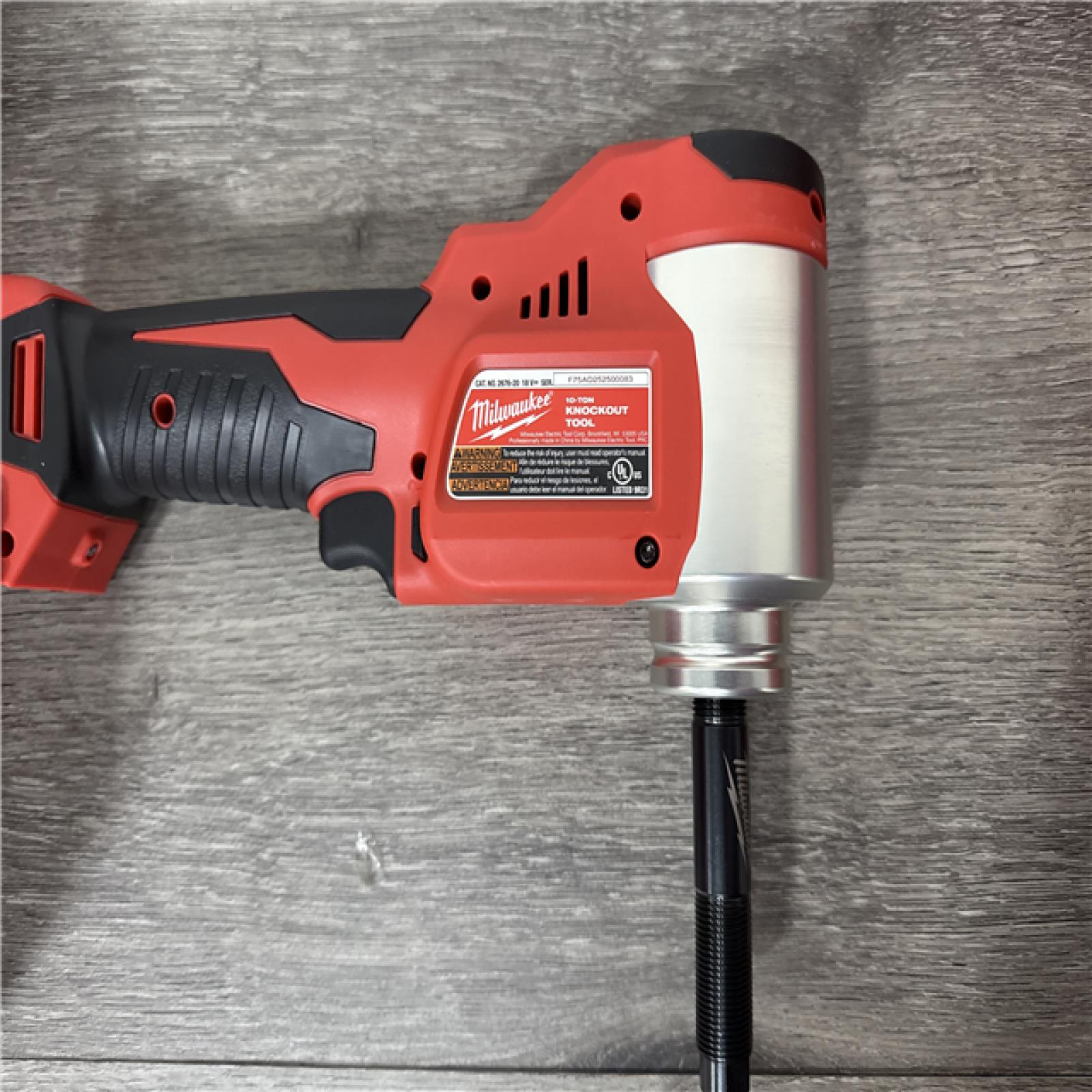 California AS-IS Milwaukee M18 Forcelogic 10 Ton Knockout Tool 1/2 in. to 4in; Appears in Like New Condition