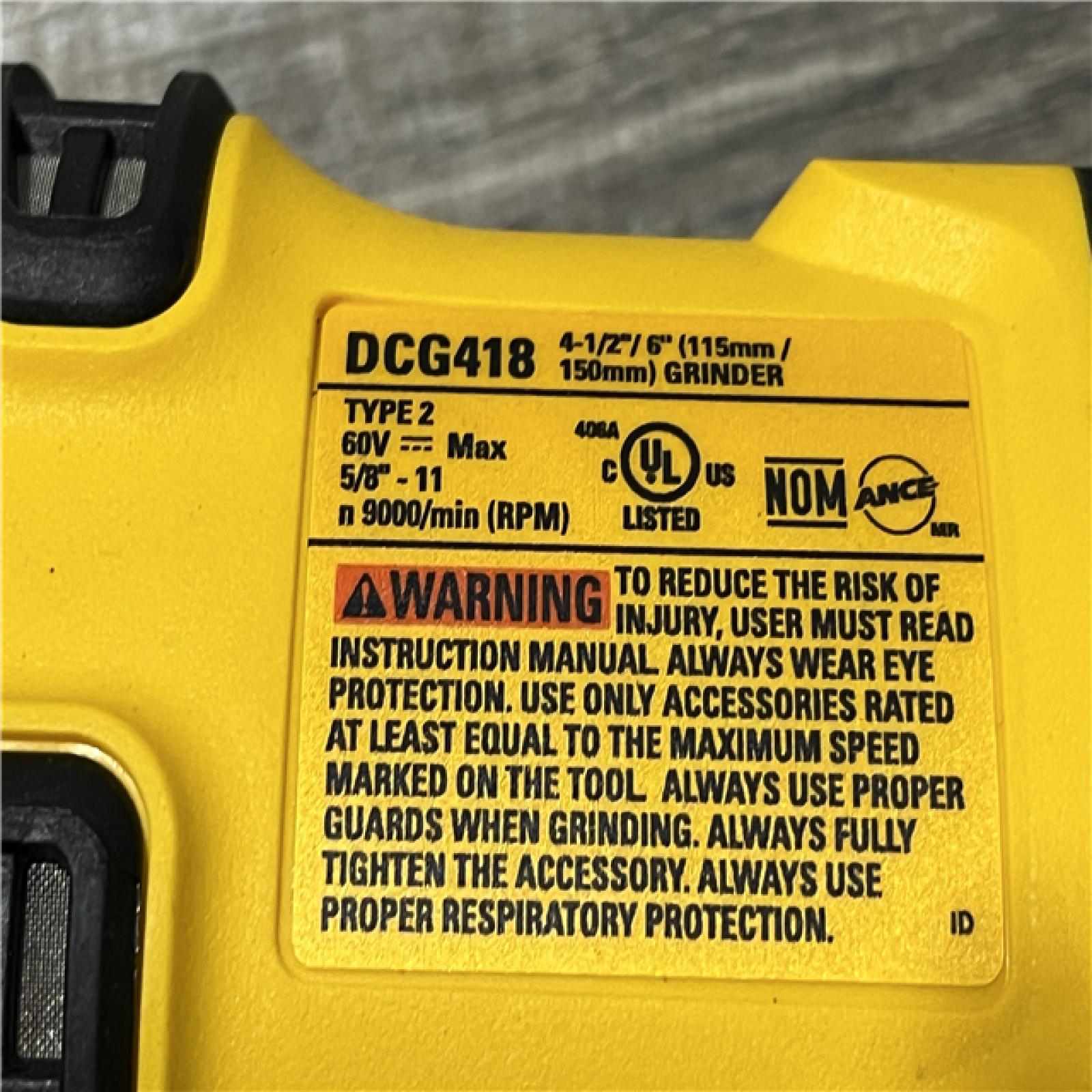 AS-IS DEWALT FLEXVOLT 60V MAX Cordless Brushless 4.5 in. to 6 in. Small Angle Grinder with Kickback Brake (Tool Only)