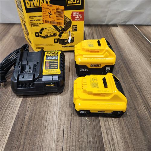AS-IS DEWALT 20V MAX Lithium-Ion 6.0Ah and 4.0Ah Battery and Charger Starter Kit