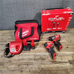 HOUSTON LOCATION - AS-IS Milwaukee 3497-22 12V Brushless Hammer Drill and Impact Driver Combo Kit