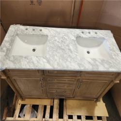 Phoenix AS-IS Ove Decors Dual Sink 72 Marbel Top With 5-Drawers and 2-Single Doors (Assembled) (Marble Top Intact)