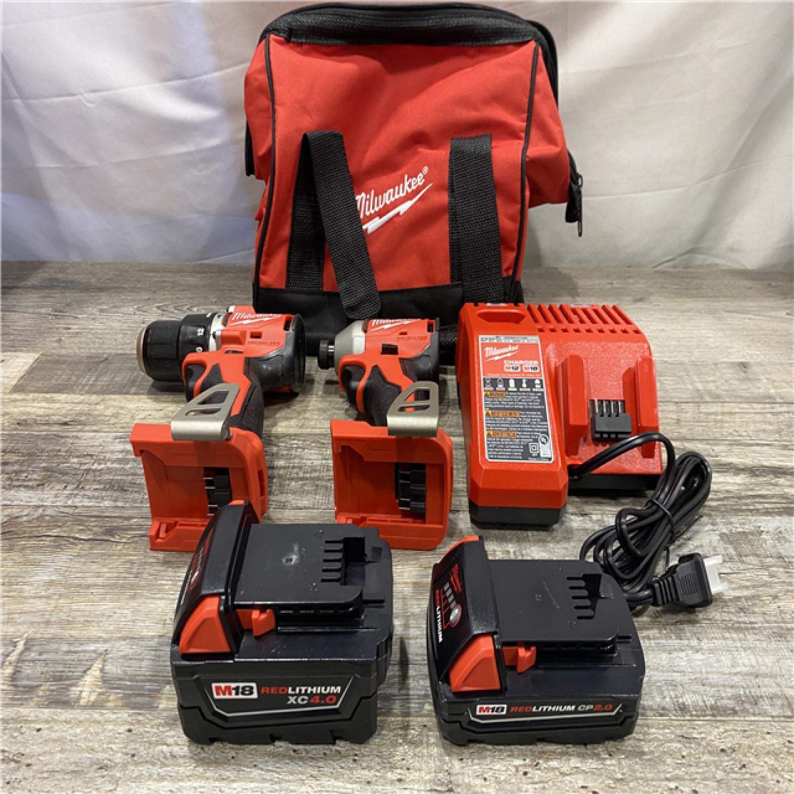 AS-IS Milwaukee 18-Volt Lithium-Ion Brushless Cordless Compact Hammer Drill/Impact Combo Kit