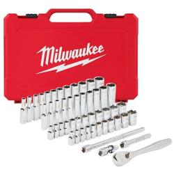 NEW - Milwaukee 1/4 in. Drive SAE/Metric Ratchet and Socket Mechanics Tool Set (50-Piece)