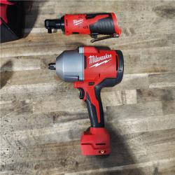 HOUSTON LOCATION - AS-IS Milwaukee 12/18V Lithium-Ion Cordless 3/8 in. Ratchet and 1/2 in. High Torque Impact Wrench with Friction Ring Combo Kit