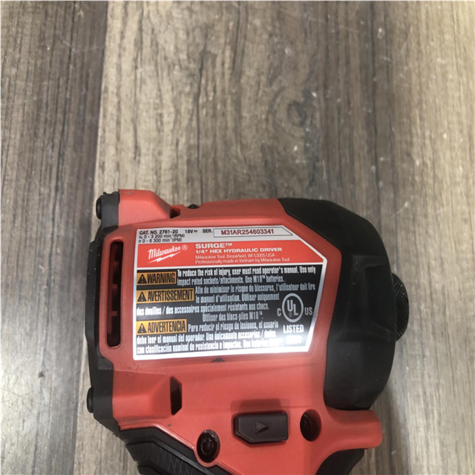 AS-IS Milwaukee FUEL SURGE 18V Lithium-Ion Brushless Cordless 1/4 in. Hex Impact Driver (Tool-Only)