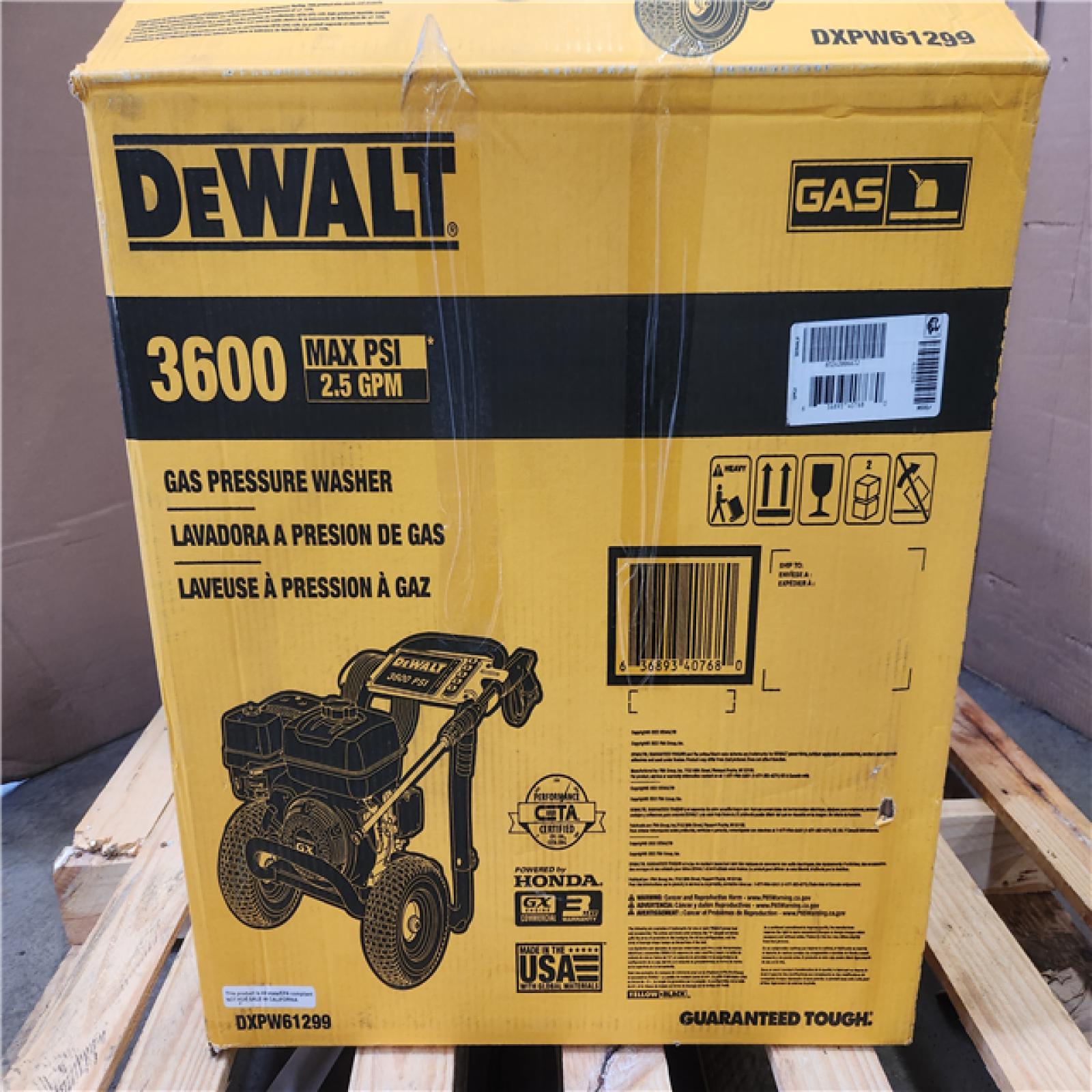 Phoenix NEW DEWALT 3600 PSI 2.5 GPM Gas Pressure Washer with Honda GX200 Engine  Heavy-Duty Commercial Cold Water Power Cleaner