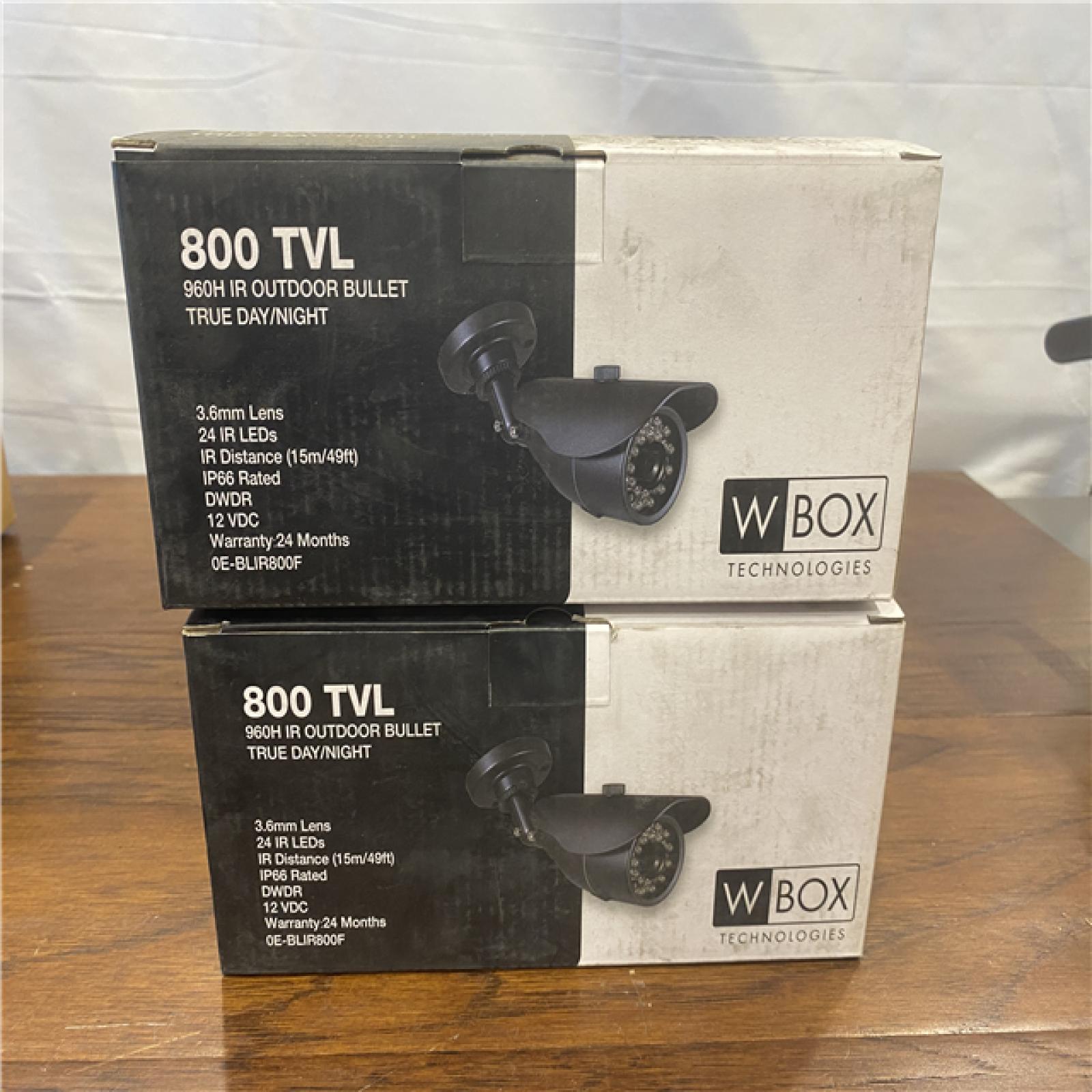 NEW! W Box Technologies 800 TVL Camera IR 960H Outdoor Bullet True Day/Night (BLACK) ( 2 -PACK )