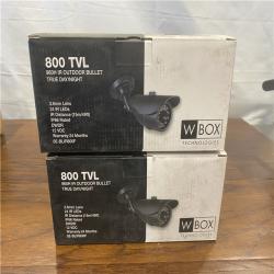 NEW! W Box Technologies 800 TVL Camera IR 960H Outdoor Bullet True Day/Night (BLACK) ( 2 -PACK )