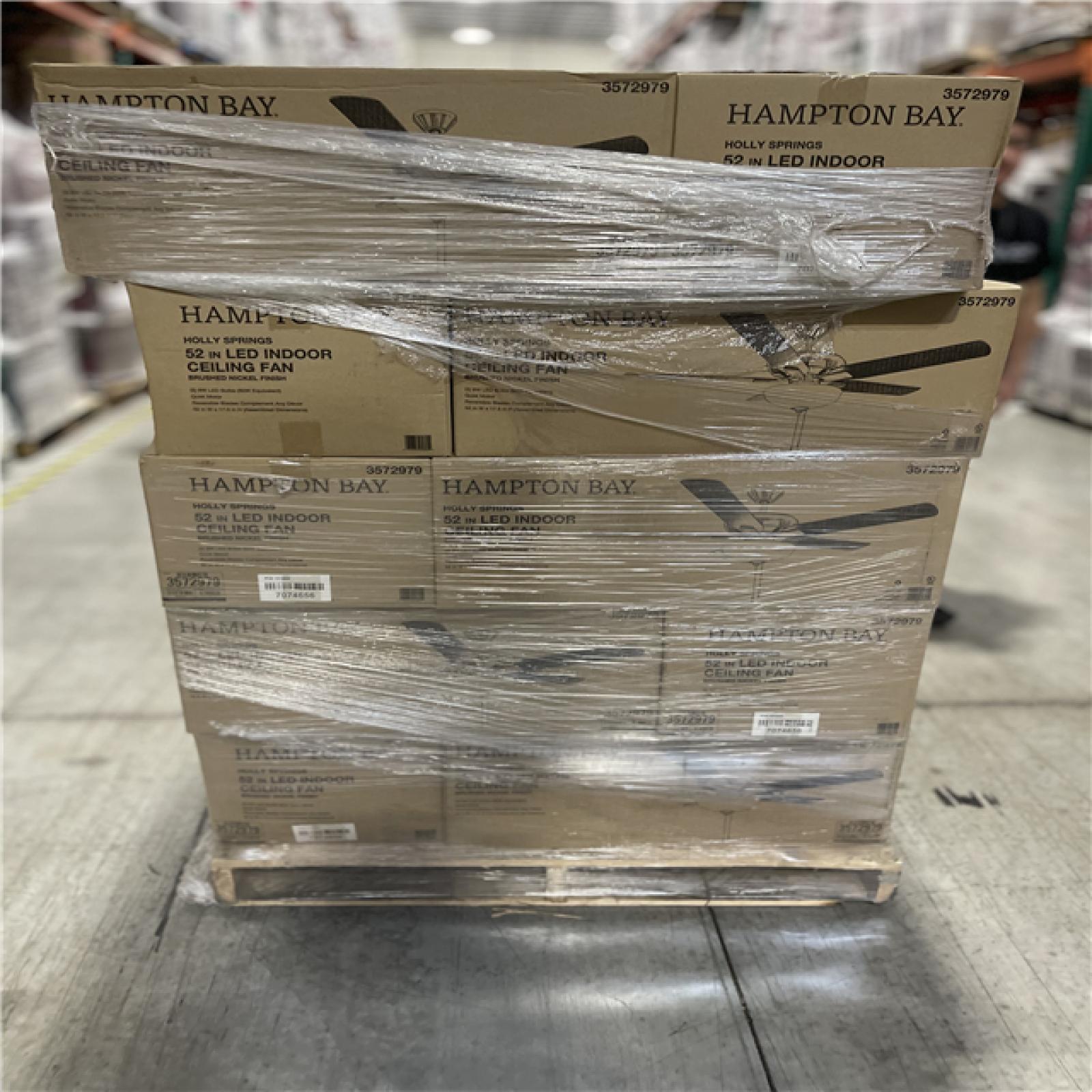 DALLAS LOCATION - Holly Springs 52 in. LED Indoor Brushed Nickel Ceiling Fan with Light Kit PALLET-(20 UNITS)