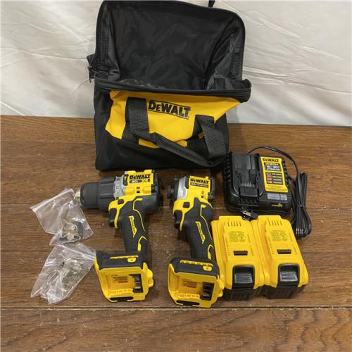 AS-IS DEWALT 20V MAX XR Hammer Drill and ATOMIC Impact Driver 2 Tool Cordless Combo Kit with (2) 4.0Ah Batteries, Charger, and Bag