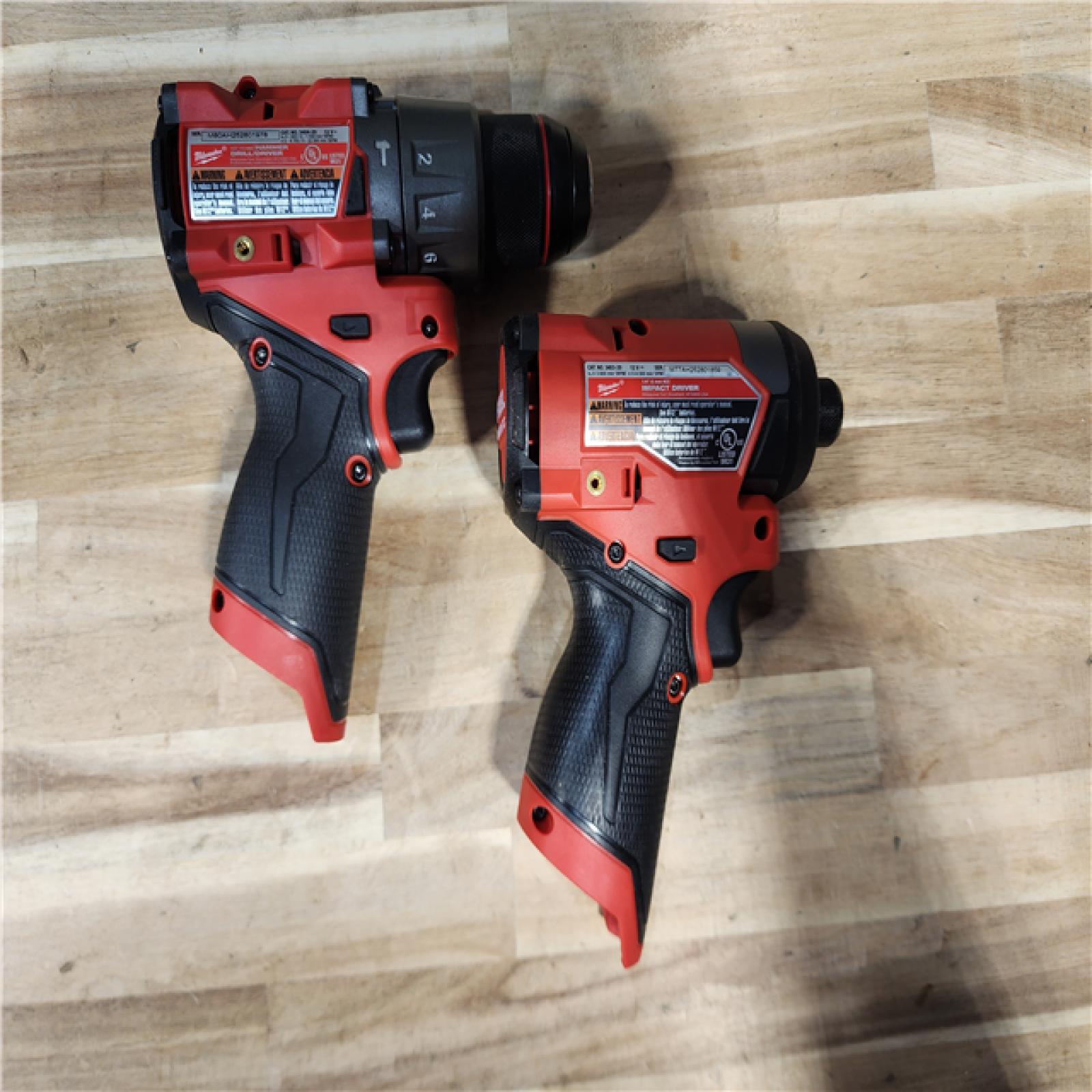 HOUSTON LOCATION - AS-IS Milwaukee FUEL 12-Volt Lithium-Ion Brushless Cordless Hammer Drill and Impact Driver Combo Kit