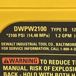 AS-IS DEWALT 2100 PSI 1.2 GPM 13 Amp Cold Water Electric Pressure Washer with Internal Equipment Storage
