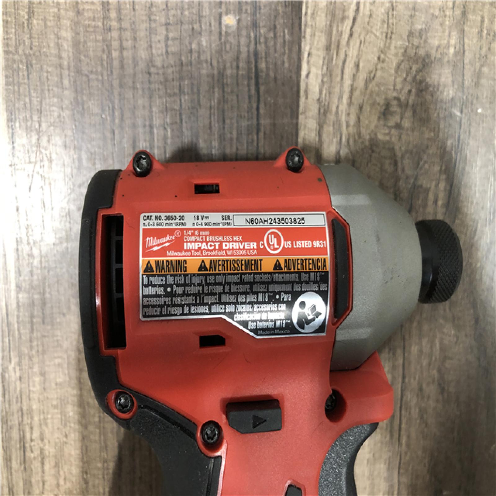 AS-IS Milwaukee 18V Lithium-Ion Brushless Cordless 1/4 in. Compact Impact Driver (Tool Only)