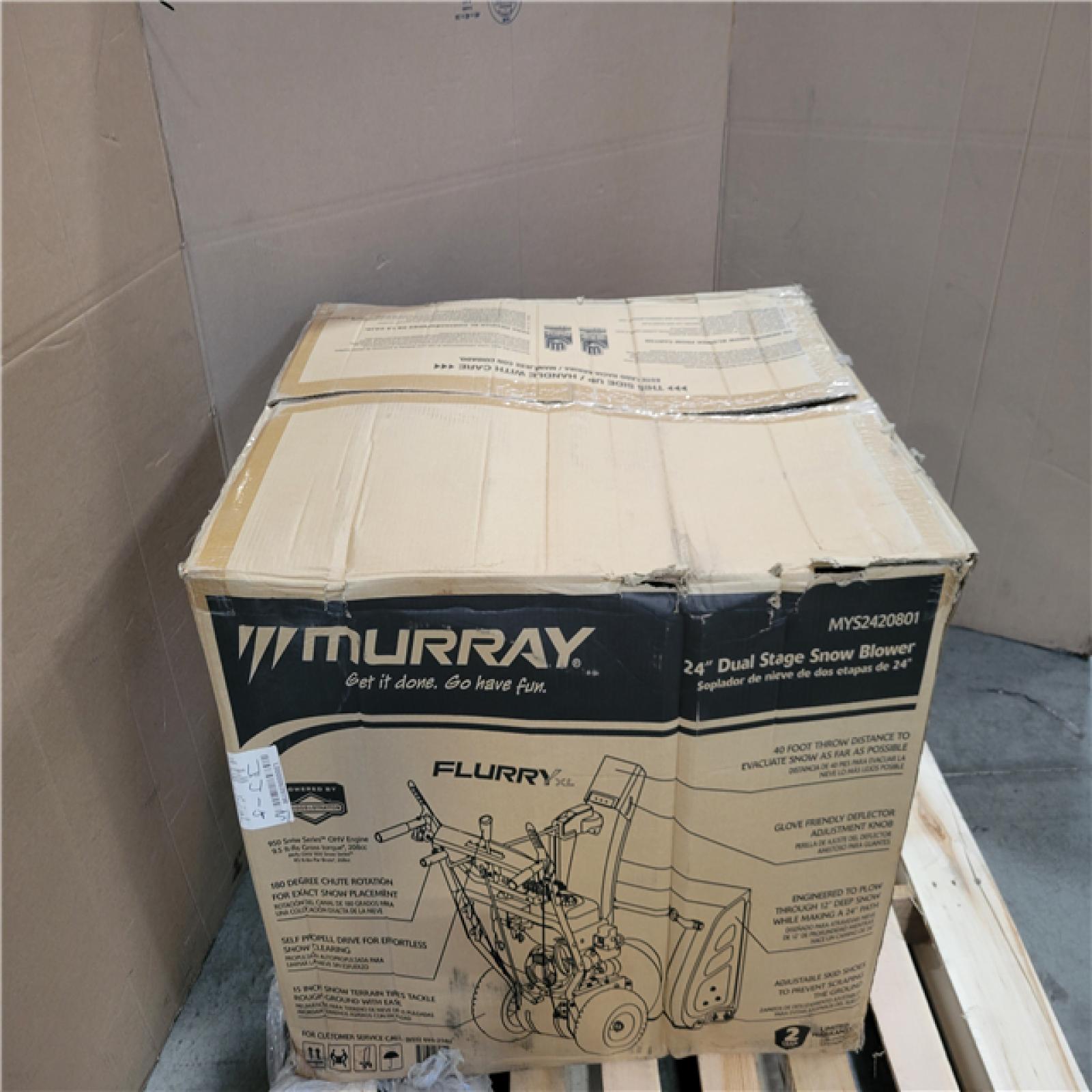 CALIFORNIA AS-IS NEW MURRAY 24 DUAL STAGE SNOW BLOWER