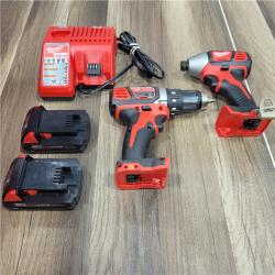 AS-IS Milwaukee M18 18V Cordless Brushed 2 Tool Drill/Driver and Impact Driver Kit